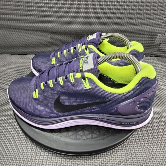 Womens Sz 9 Purple Cheetah Print Nike Lunar Glide+ 5 Running Shoes - Picture 3 of 8